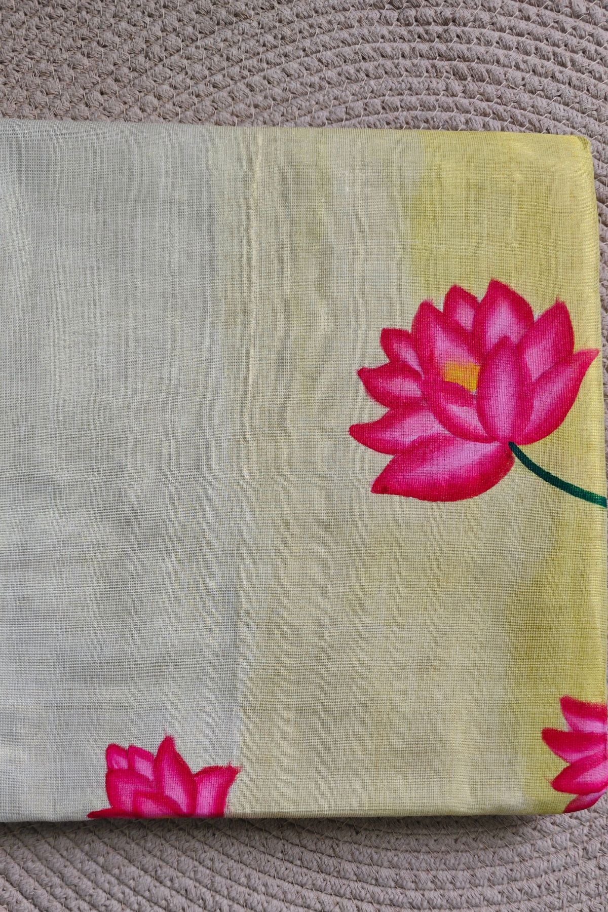 Ivory Kasavu Tissue Saree Lotus