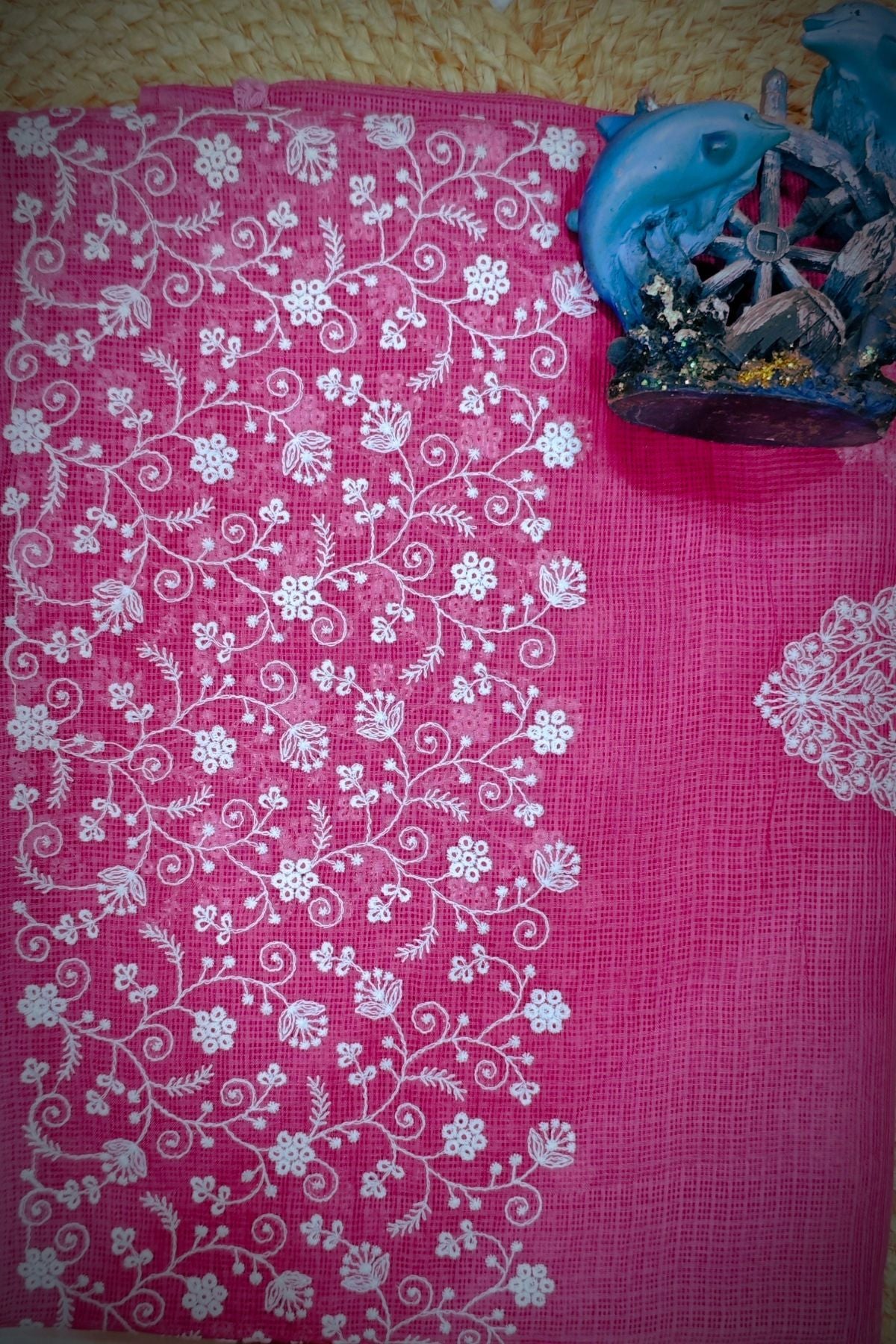 Pink Manipuri Checks Cotton Saree
