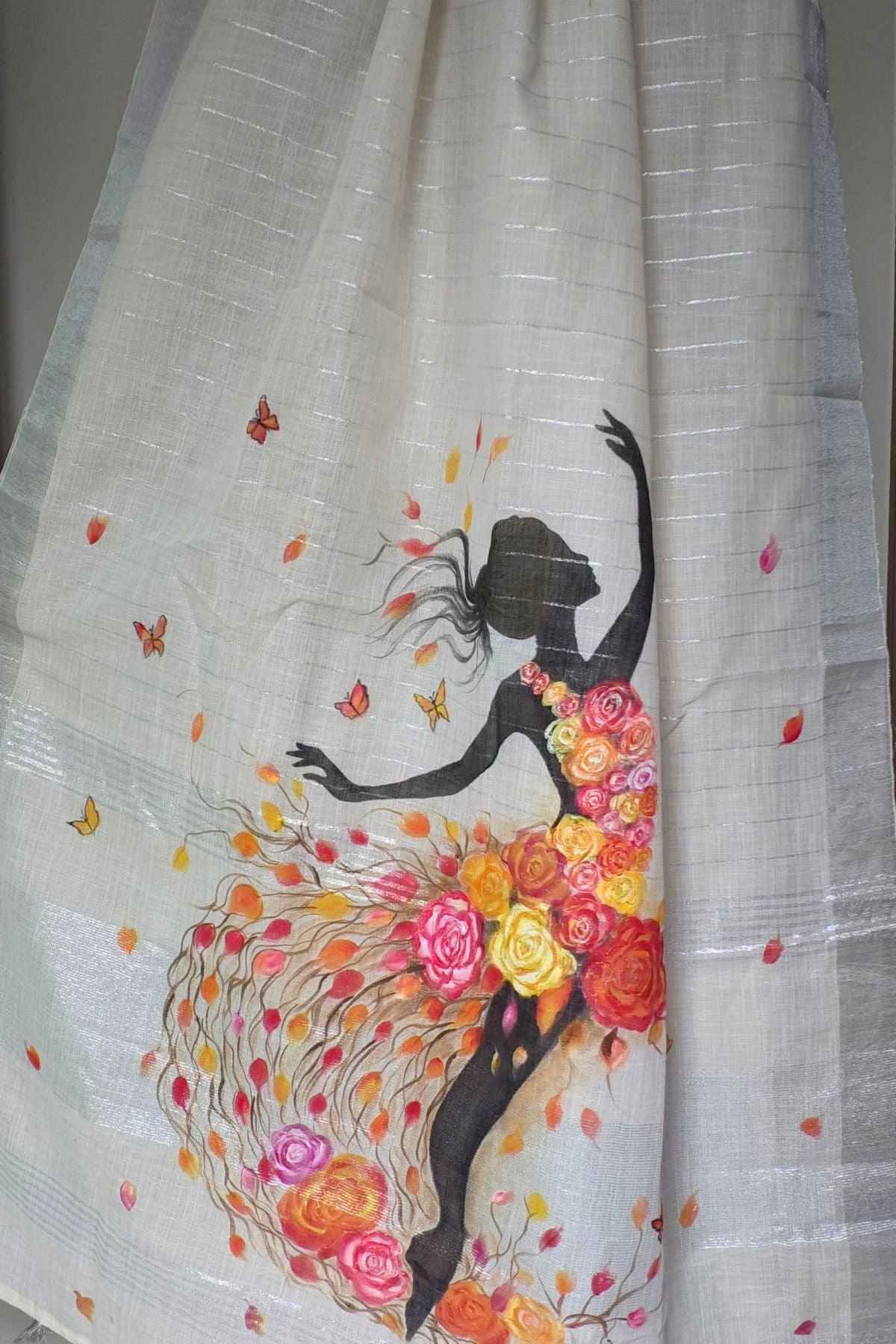 White Linen Saree Ballerina