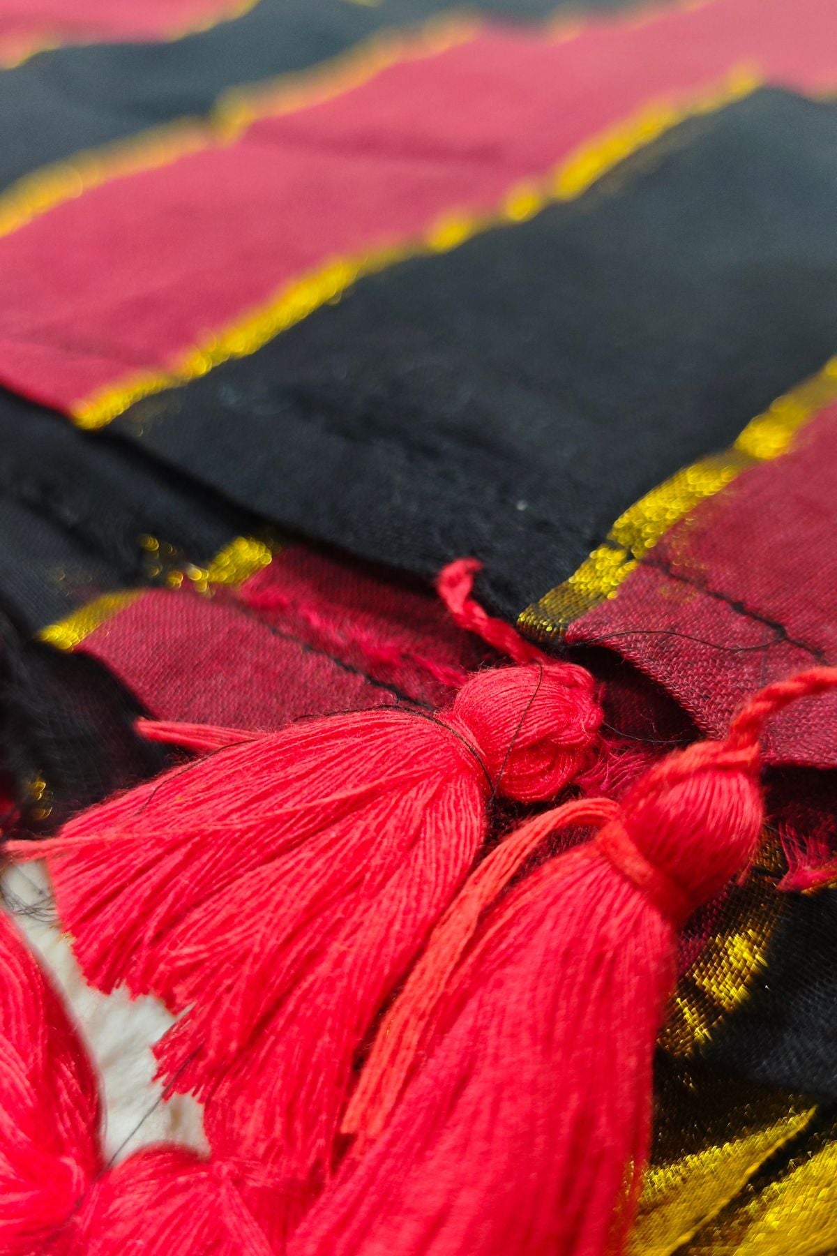 Black & Red Mulcotton Saree