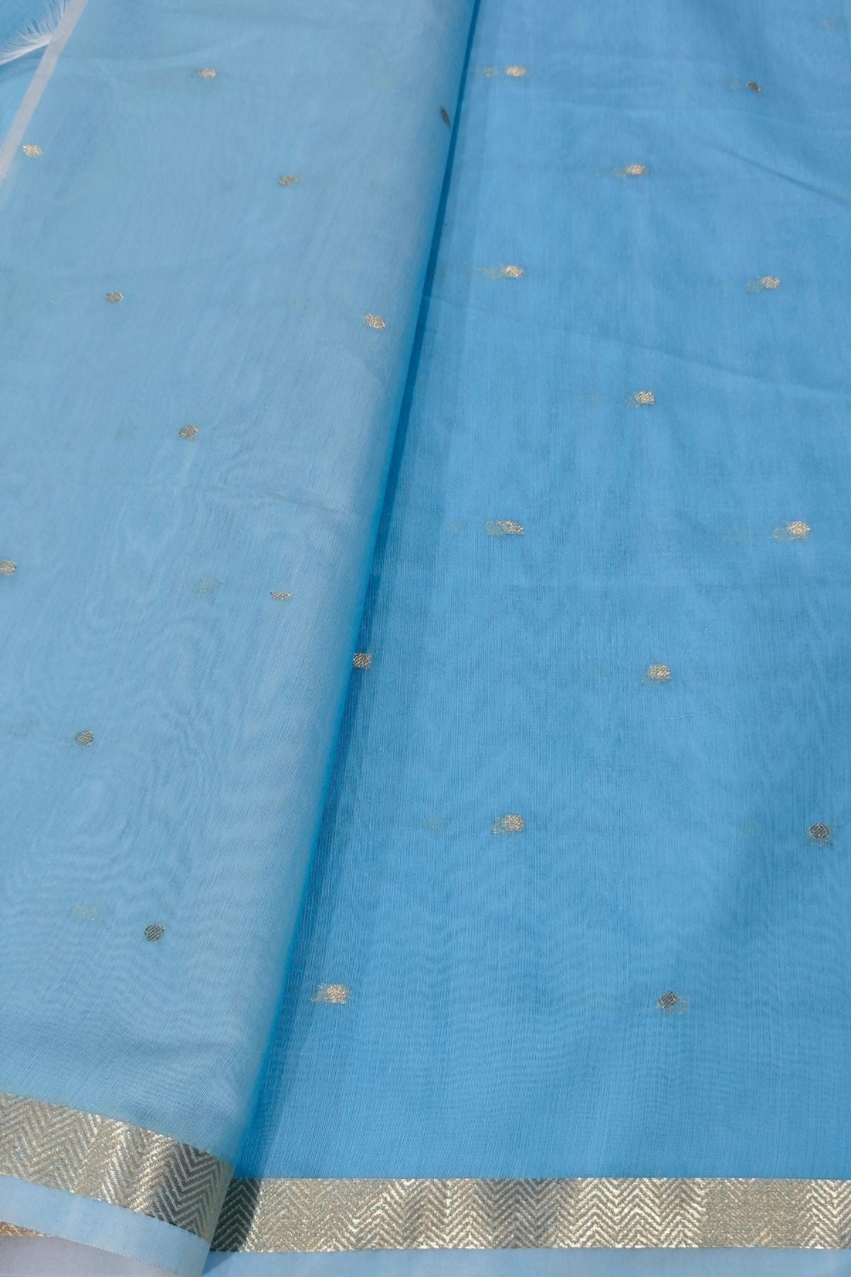 Blue Chanderi Saree