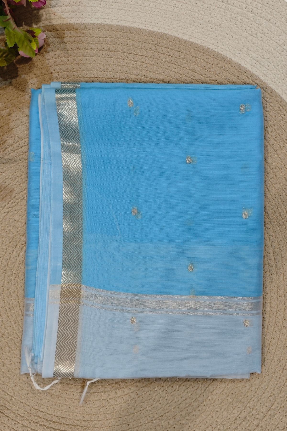 Blue Chanderi Saree