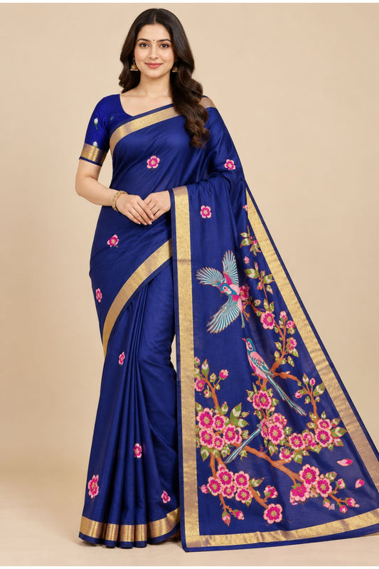 Blue Jamdani Saree 1