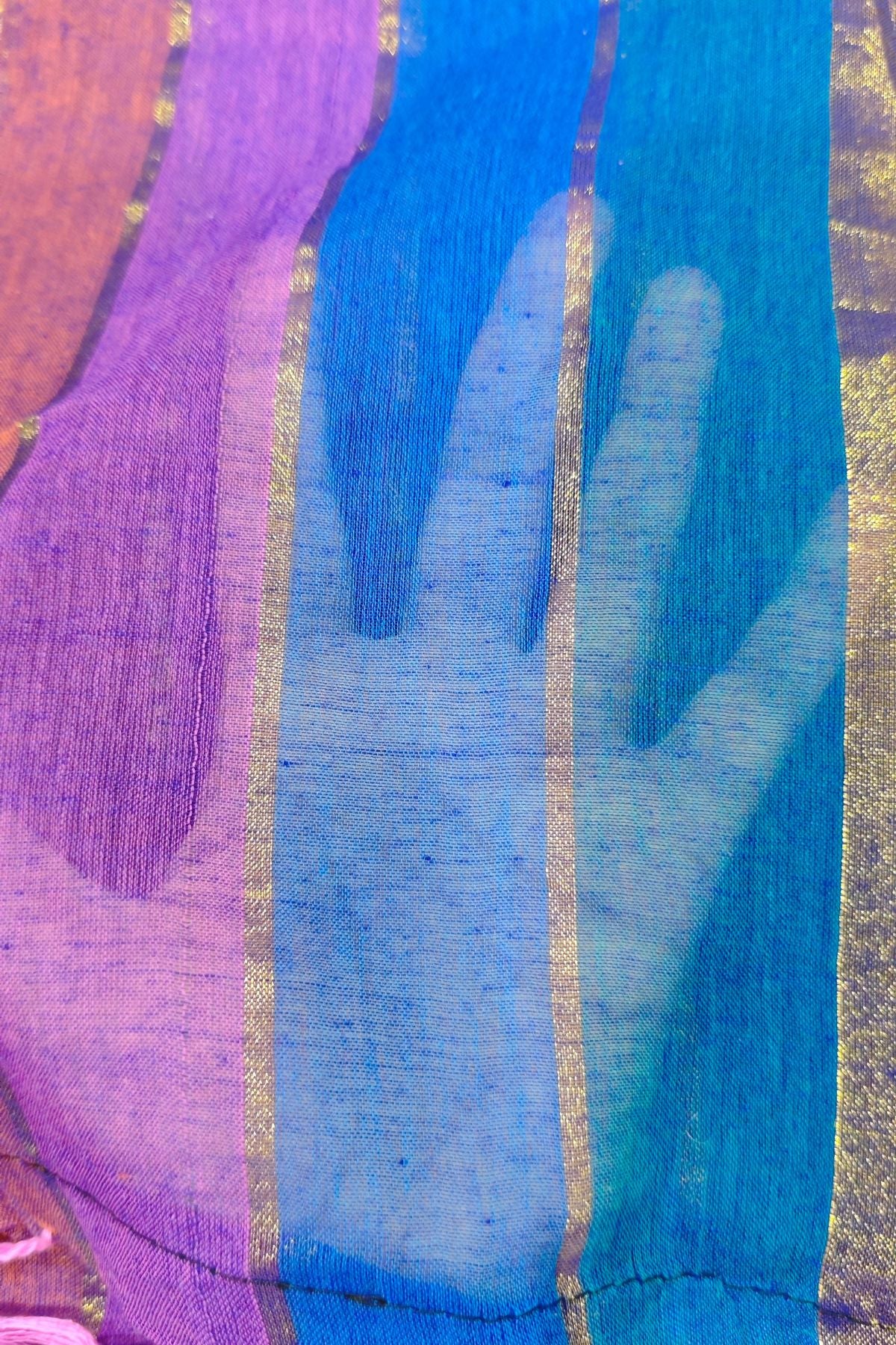 Blue Mulcotton Saree