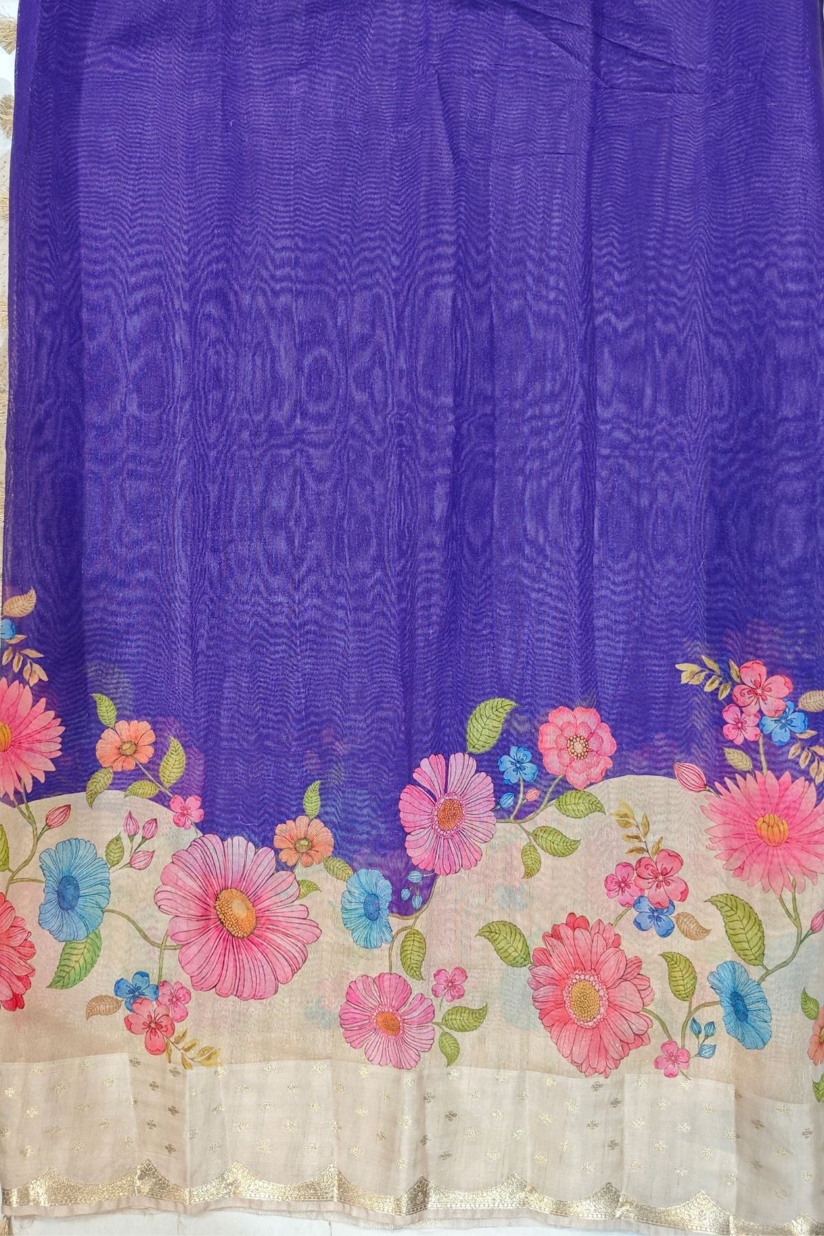 Blue Tussar Saree