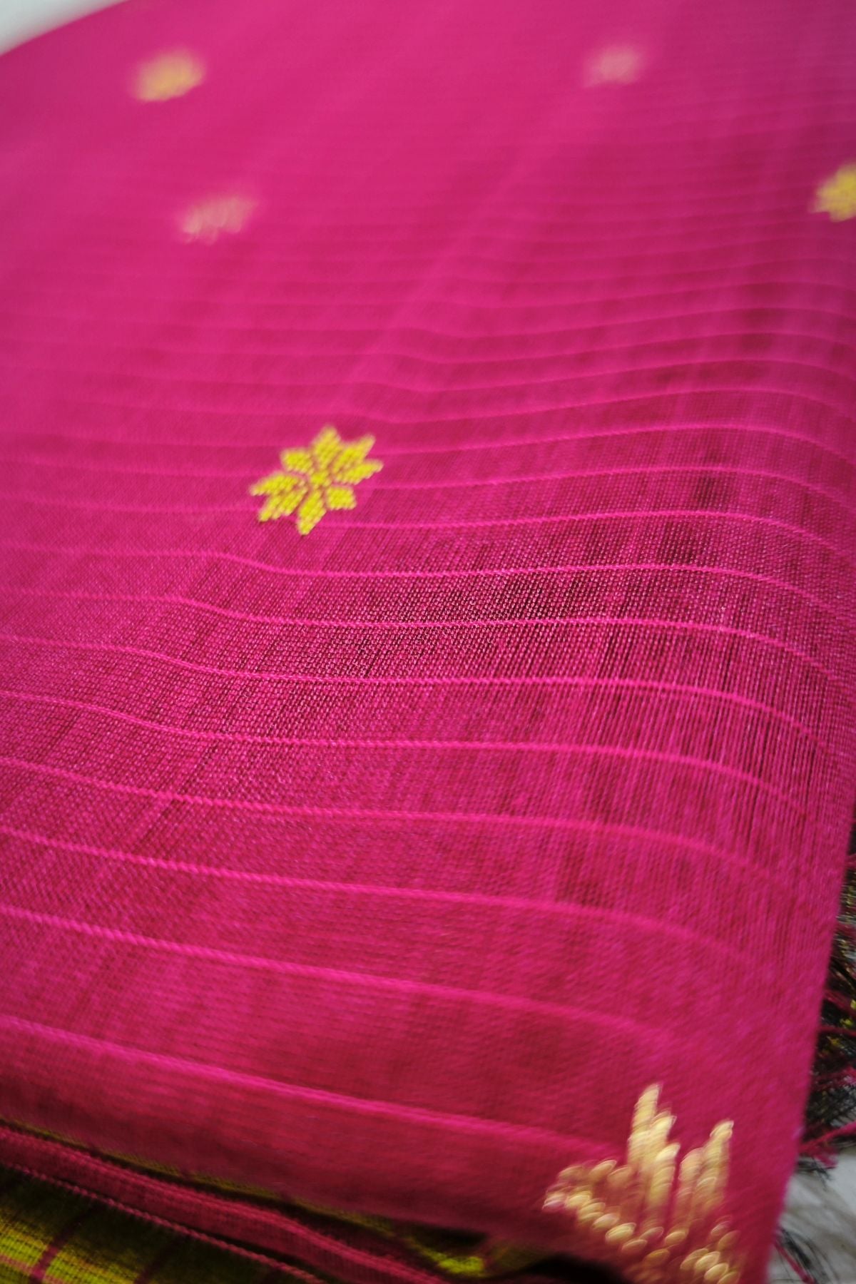 Green Checks Star Buti Maheshwari Saree