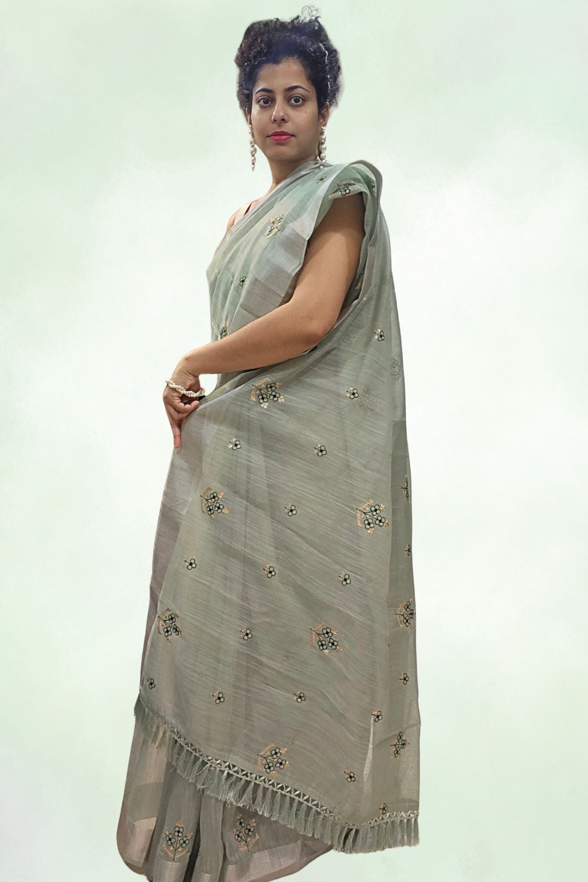 Green Cotton Saree 1