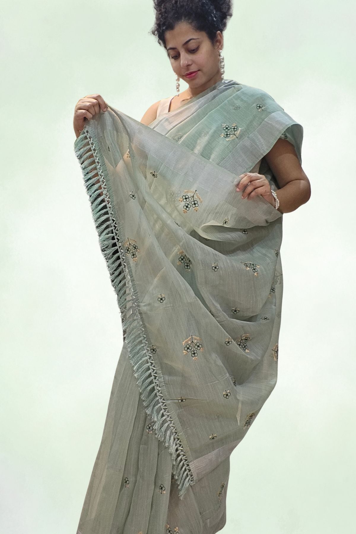 Green Cotton Saree 1