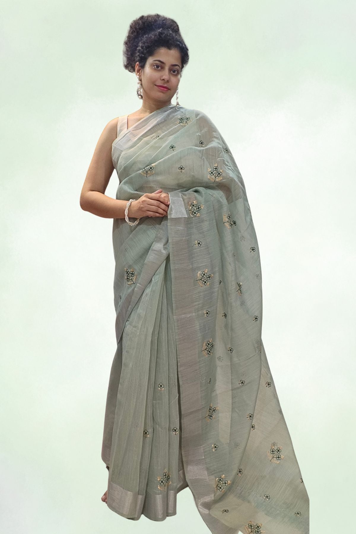 Green Cotton Saree 1