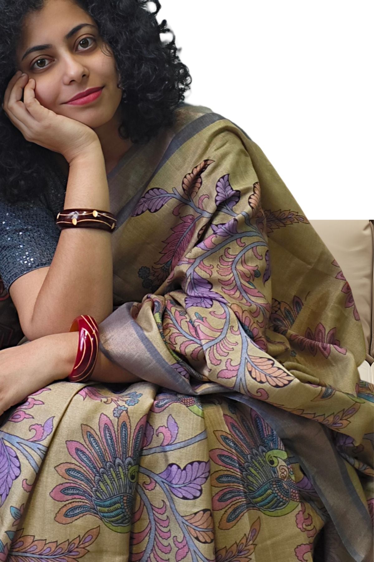 Green Kelvingrove Printed Saree