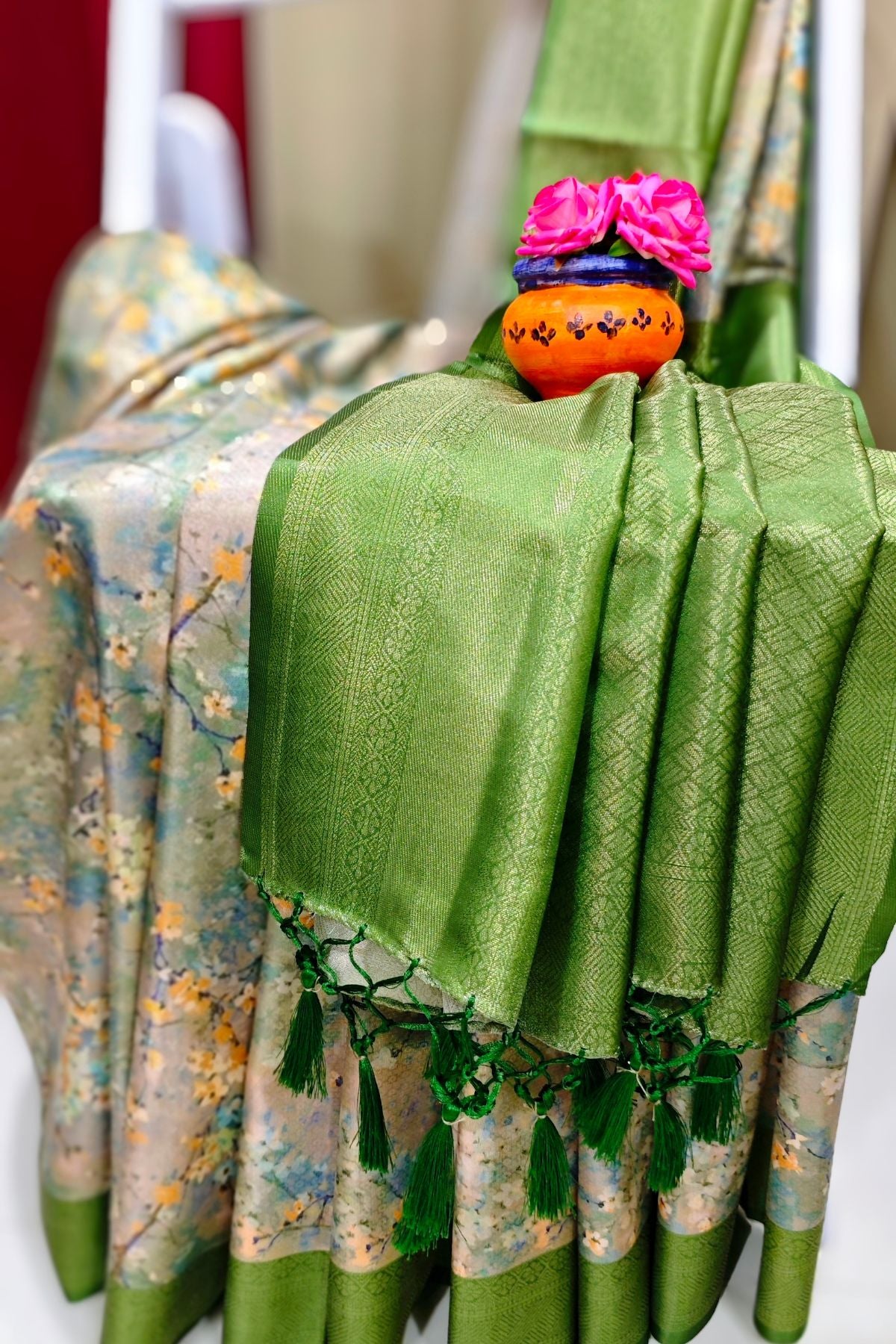Green Rajguru Printed Saree