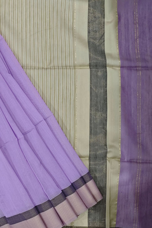 Lavender Kell Border Maheshwari Saree