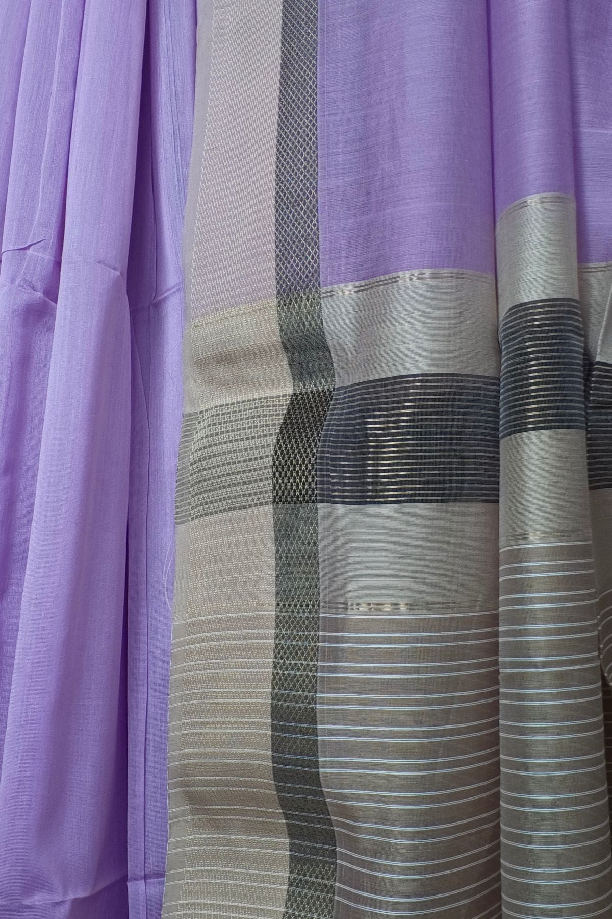 Lavender Kell Border Maheshwari Saree