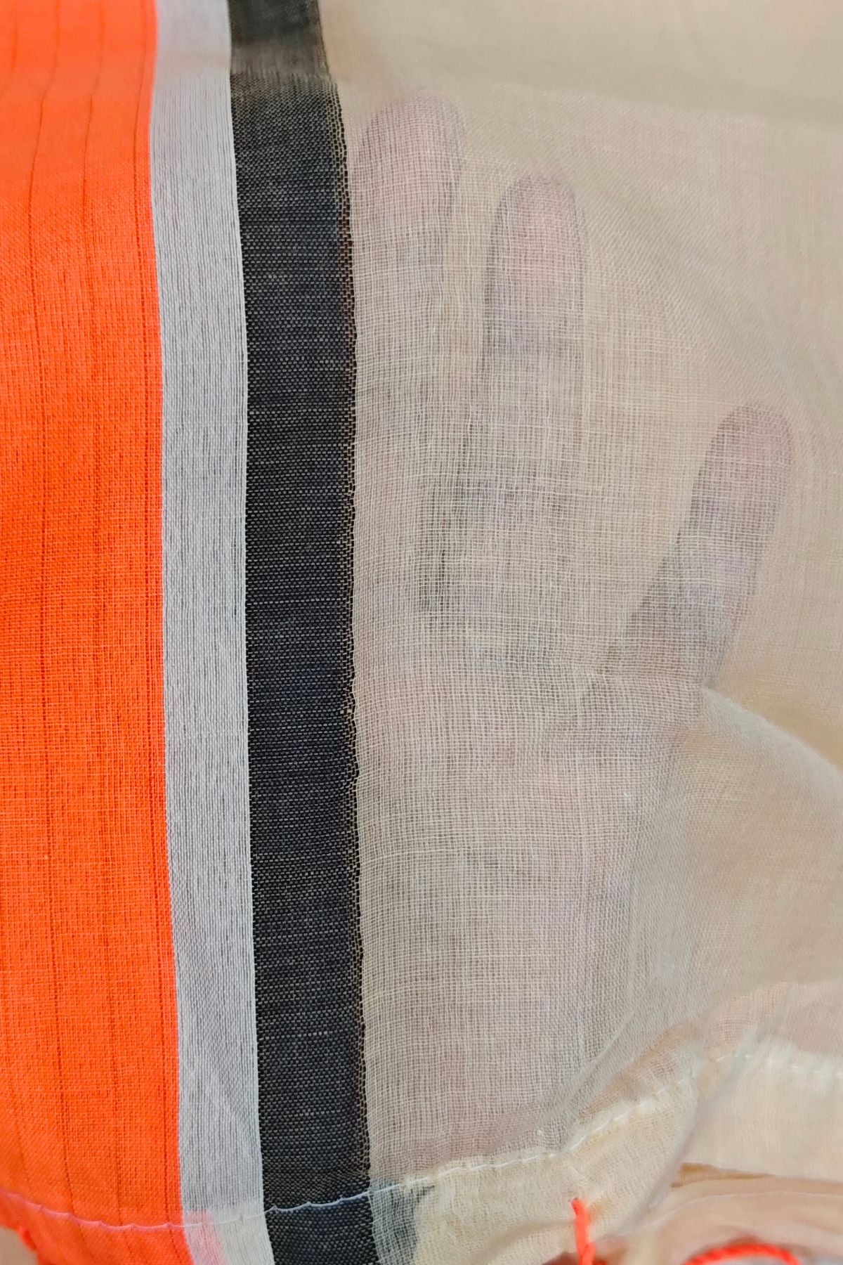 Light Orange Mulcotton Saree