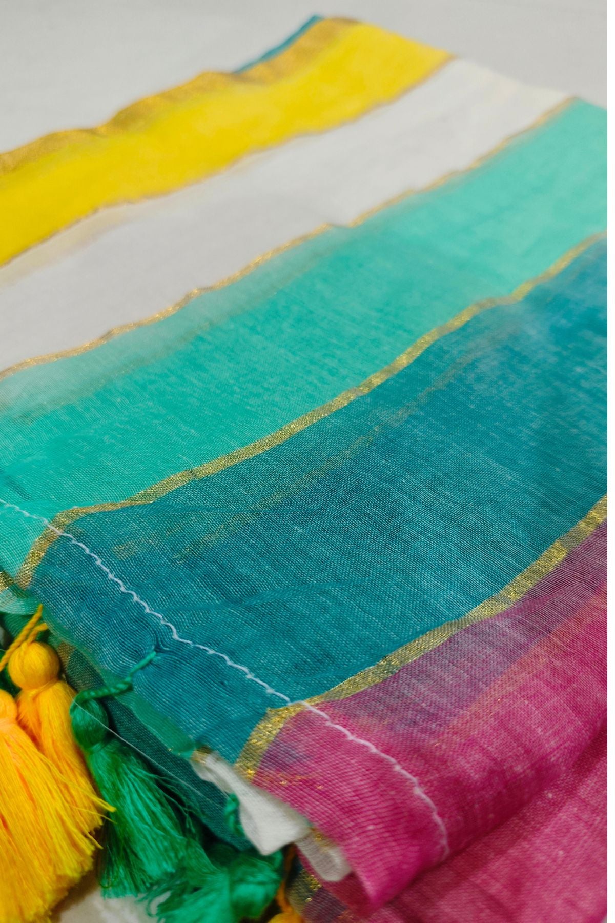 Multi-coloured Mulcotton Saree 1