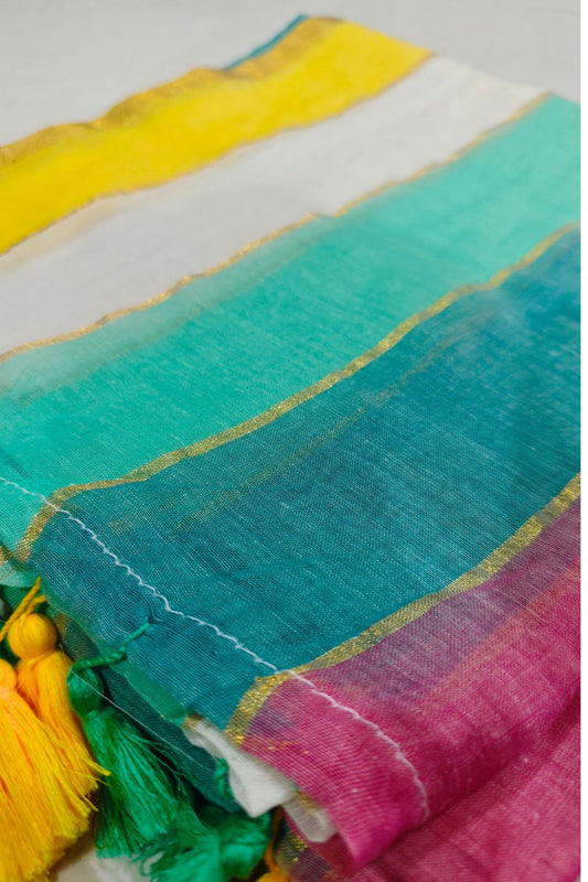 Multi-coloured Mulcotton Saree 1