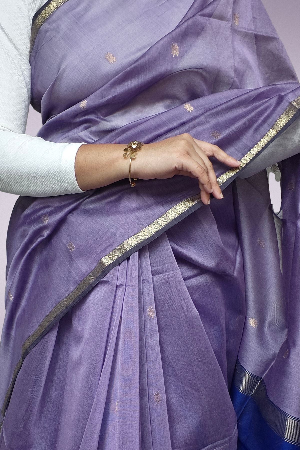 Lavender Star Buti Maheshwari Saree