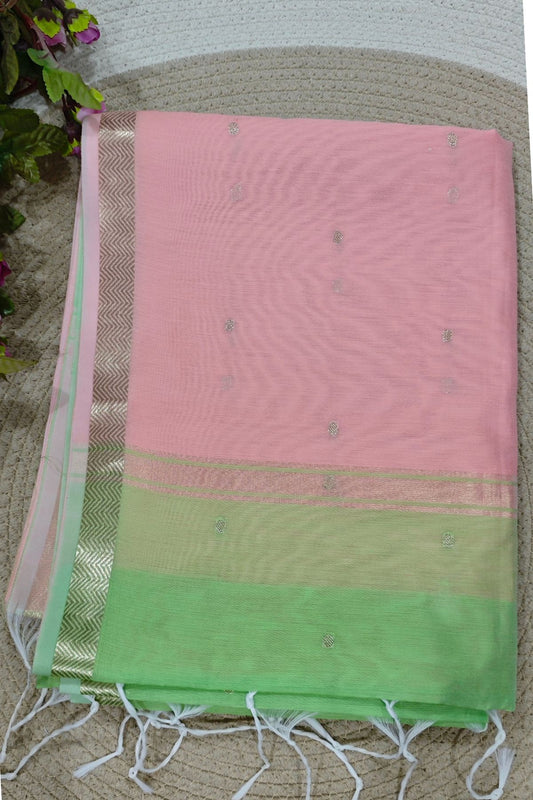 Peach Chanderi Saree