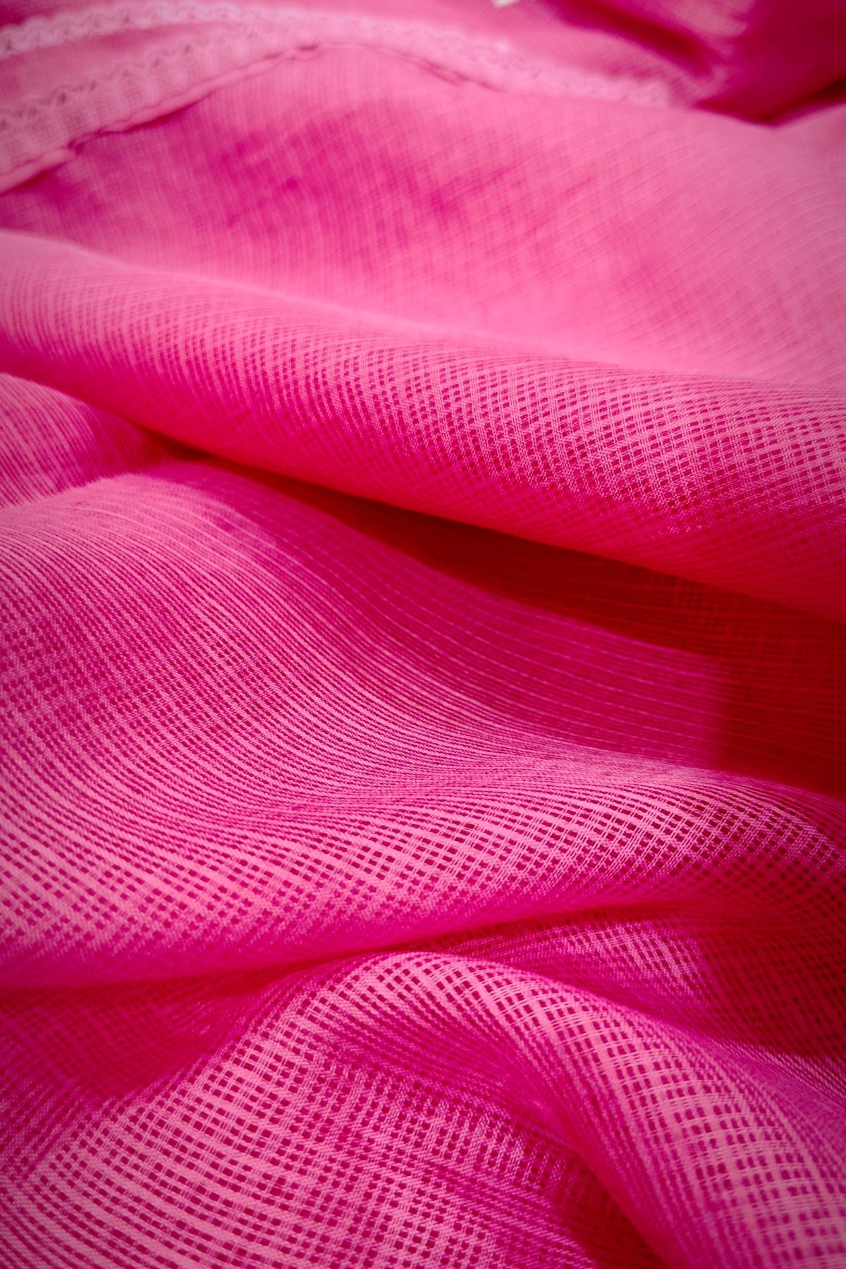 Pink Manipuri Checks Cotton Saree