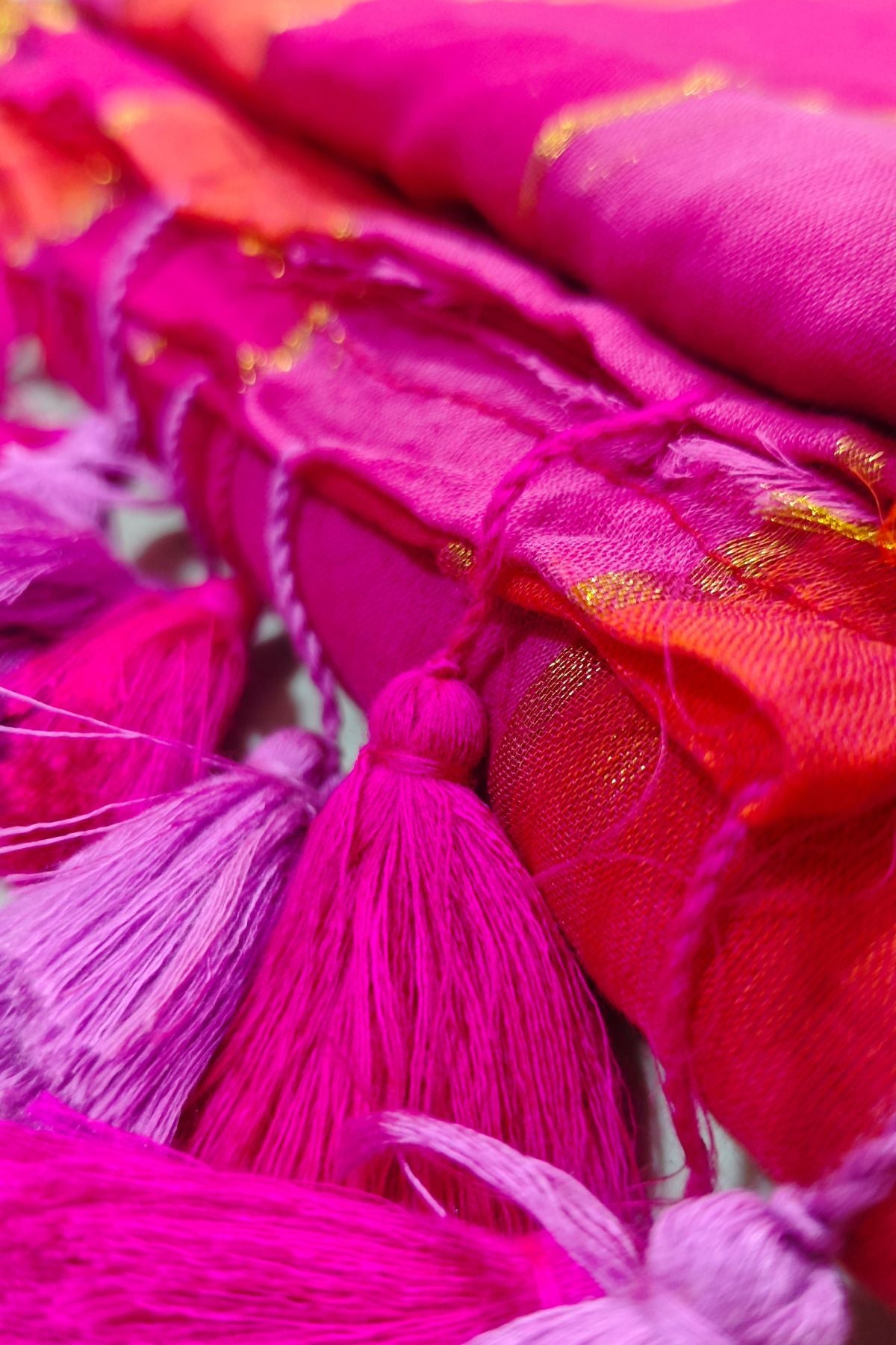 Pink Mulcotton Saree