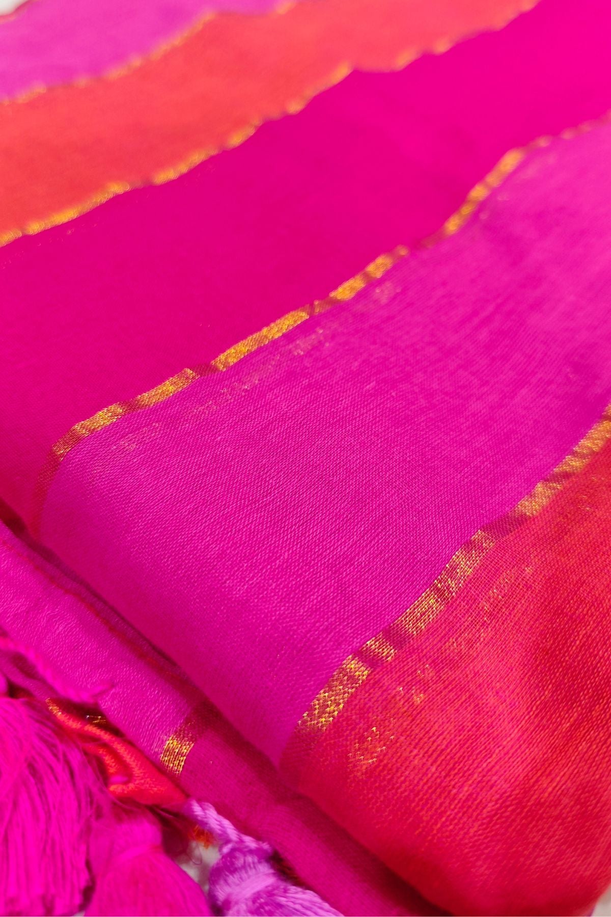 Pink Mulcotton Saree