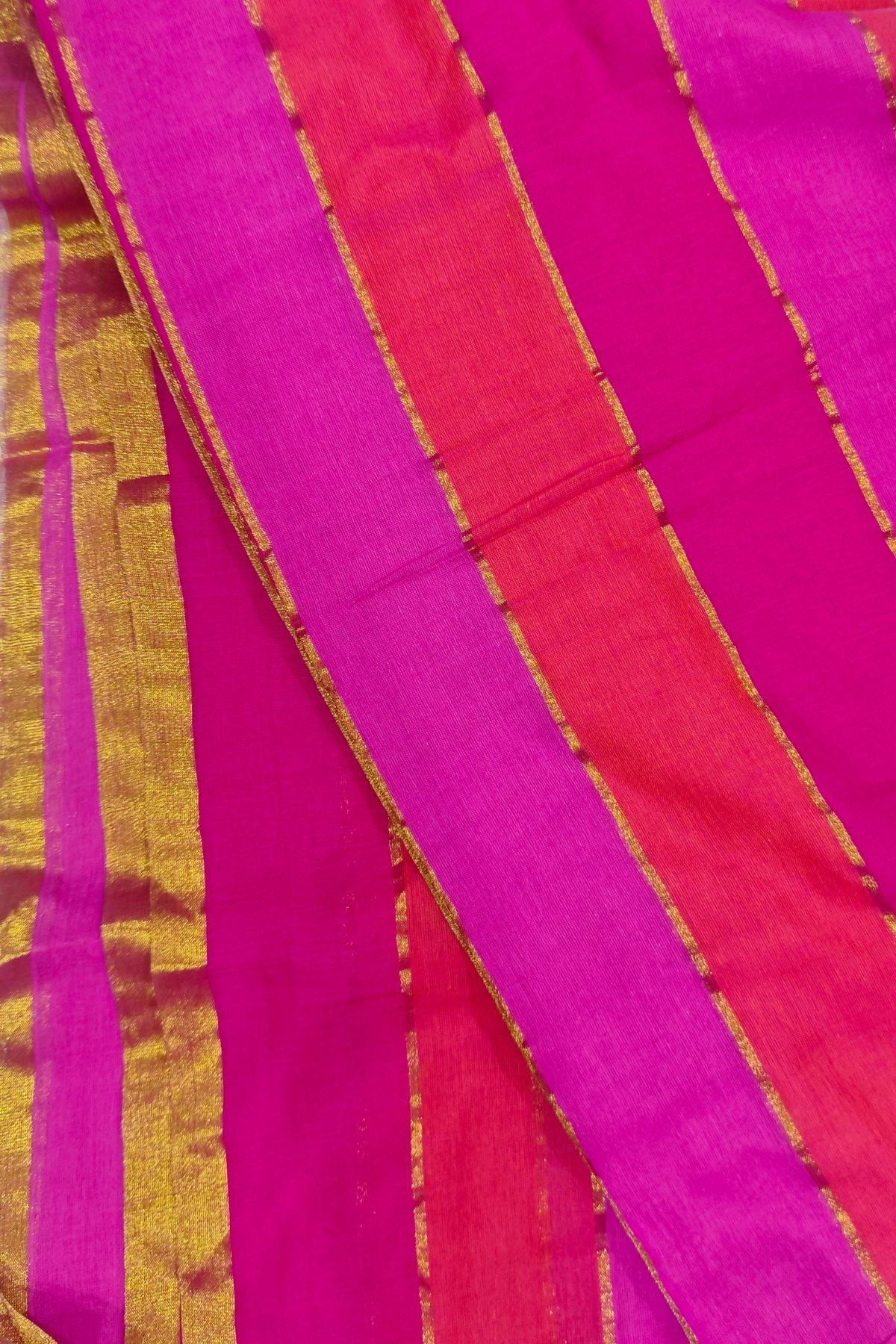 Pink Mulcotton Saree