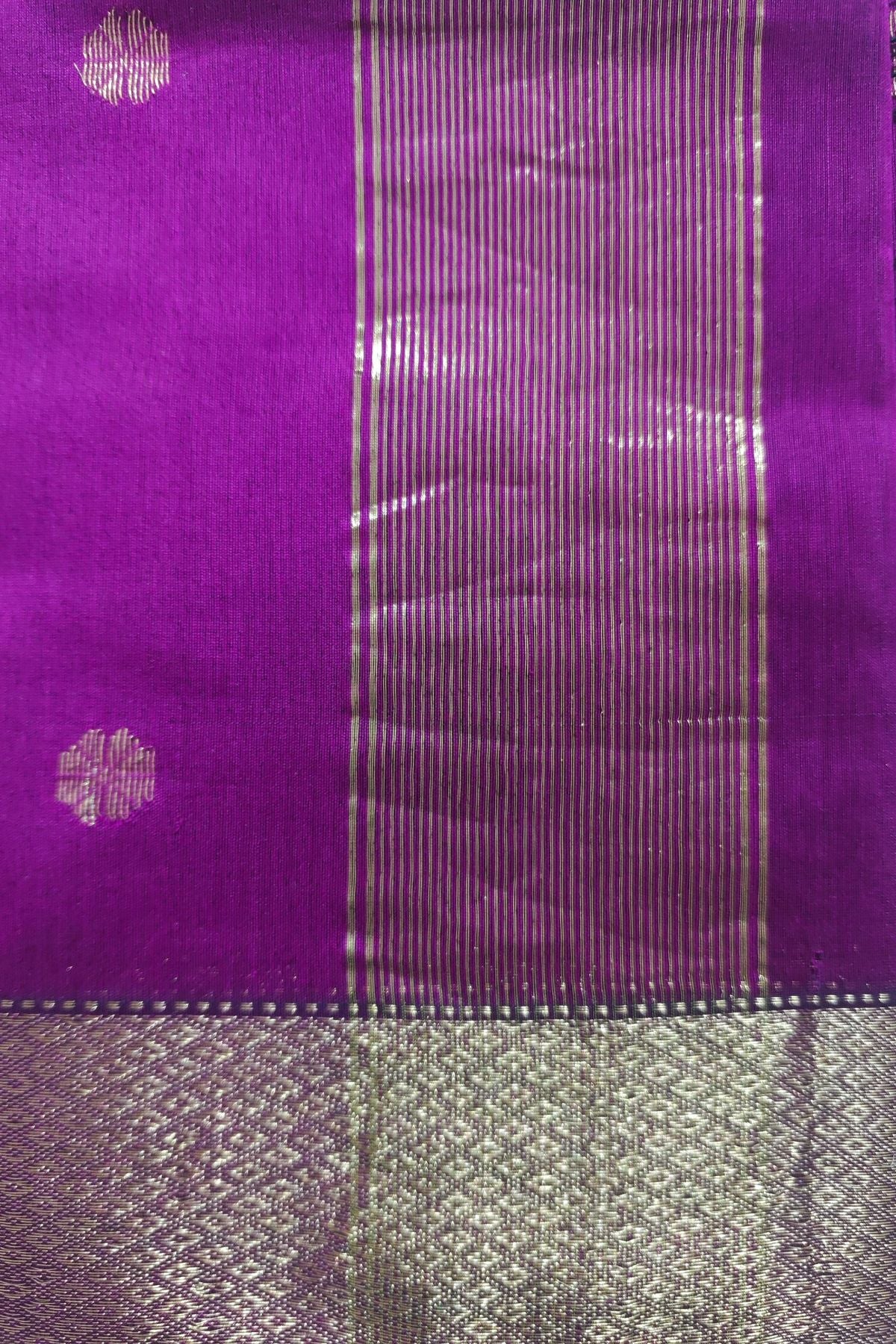 Purple Badi Choti Maheshwari Saree
