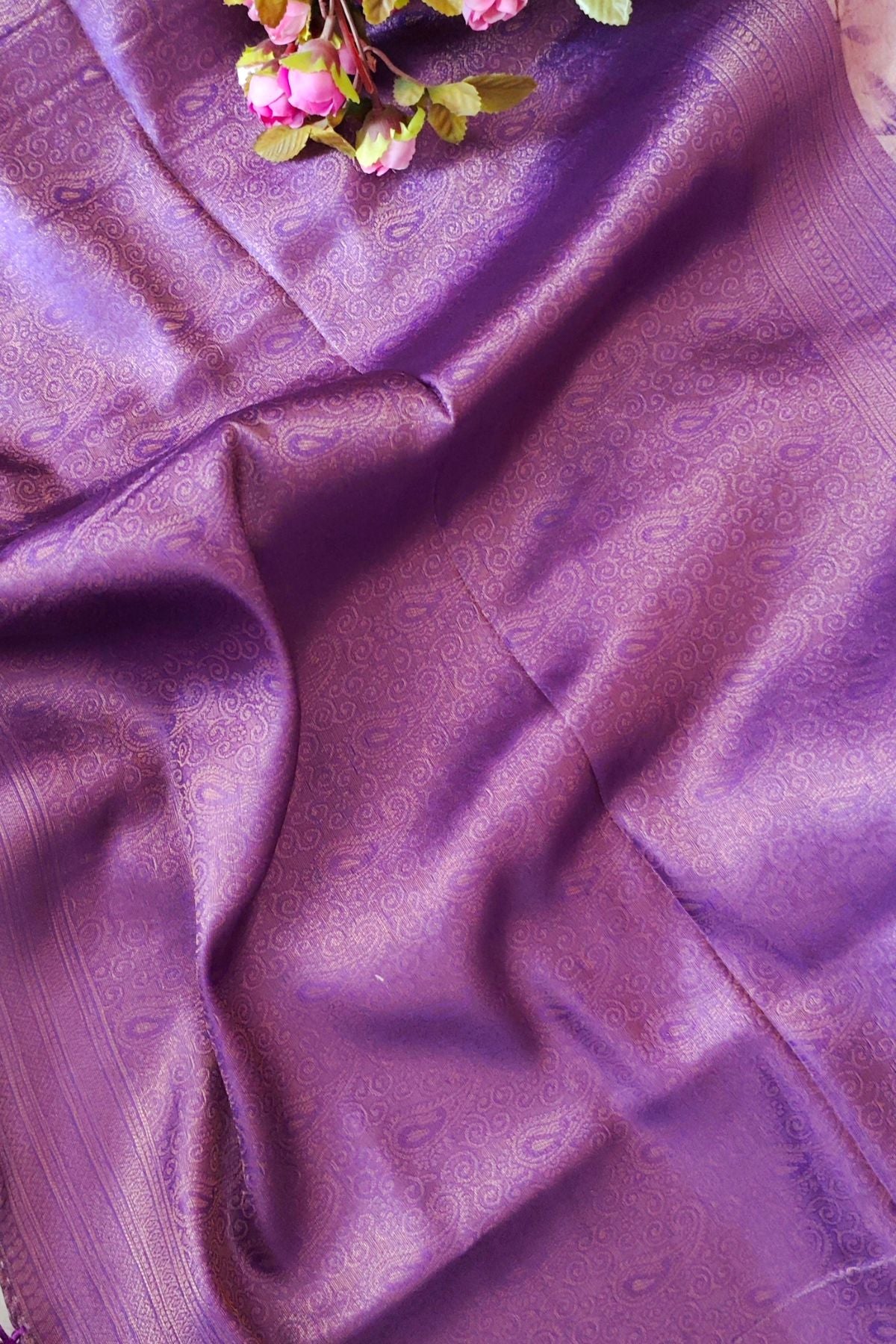 Lavender Rajguru Printed Saree