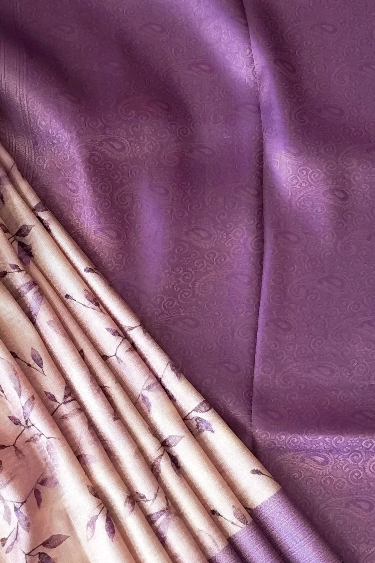Lavender Rajguru Printed Saree