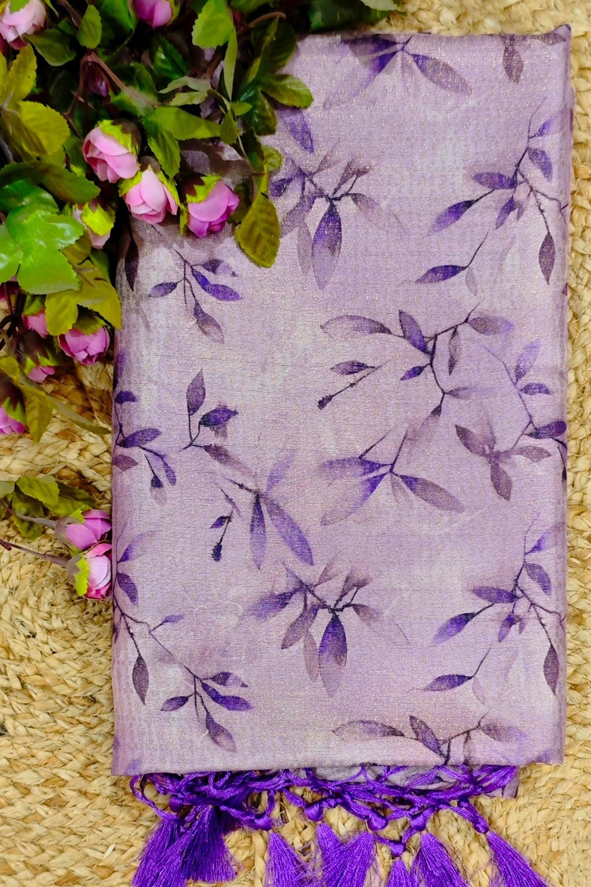 Lavender Rajguru Printed Saree