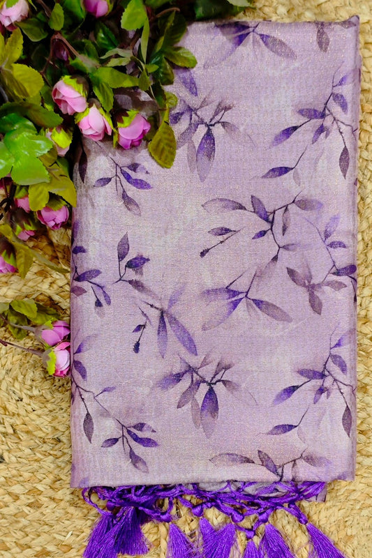 Lavender Rajguru Printed Saree