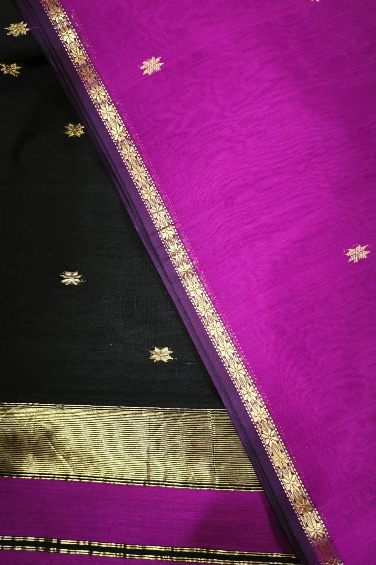 Purple Star Buti Maheshwari Saree