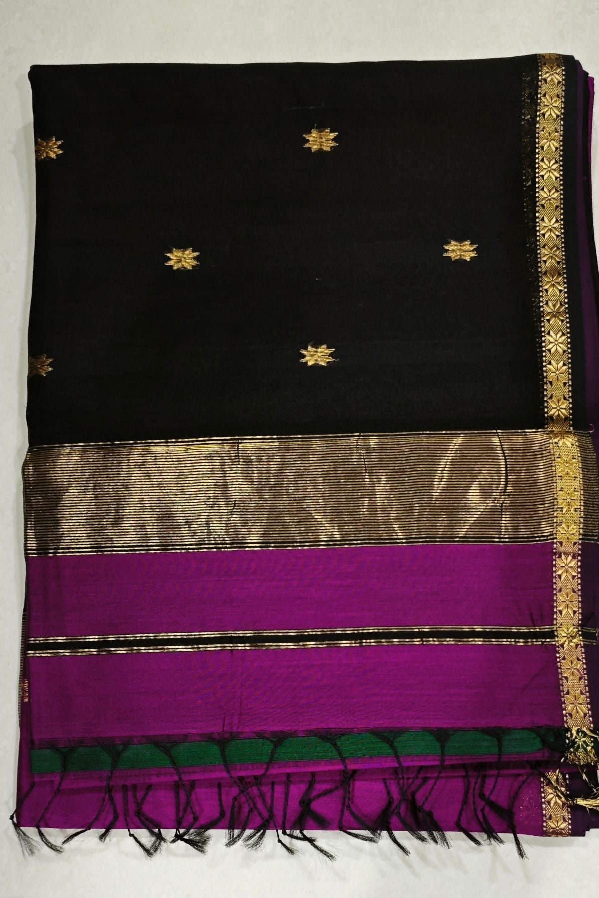 Purple Star Buti Maheshwari Saree