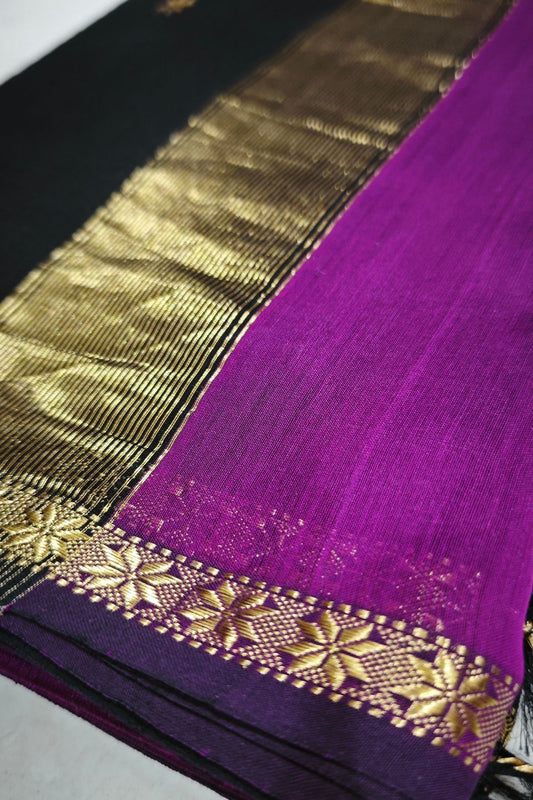 Purple Star Buti Maheshwari Saree