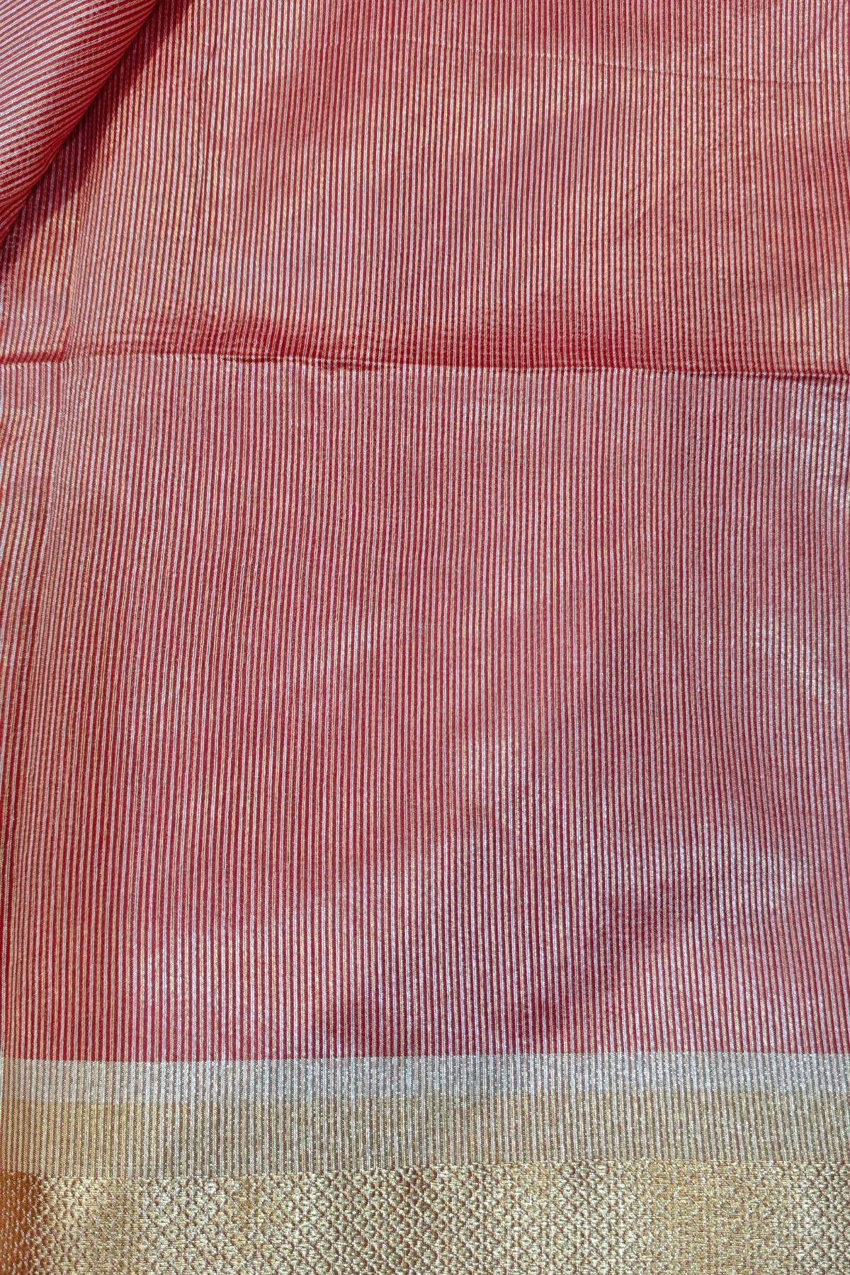 Red Tussar Polka Saree
