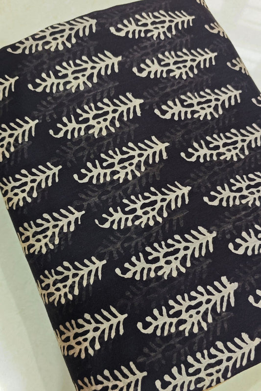 Black Bagh Print Maheshwari Saree 2