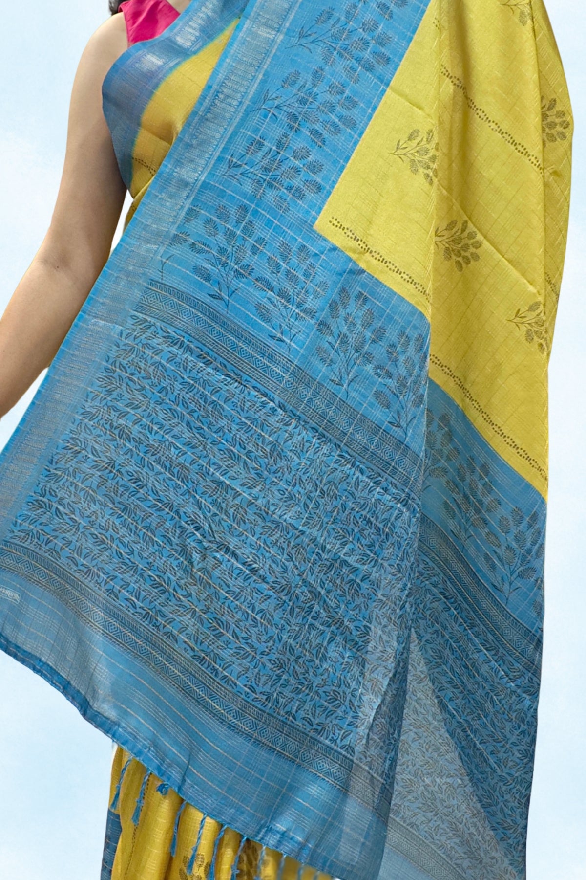 Yellow Chennur Printed Saree