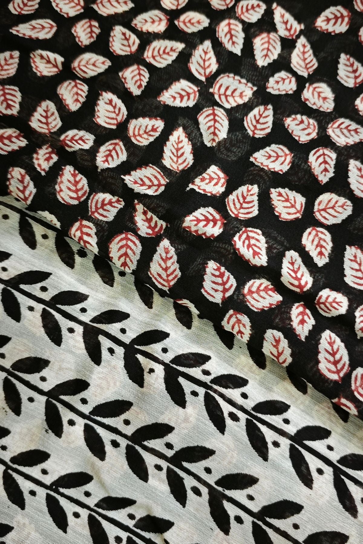 Black Bagh Print Maheshwari Saree 1