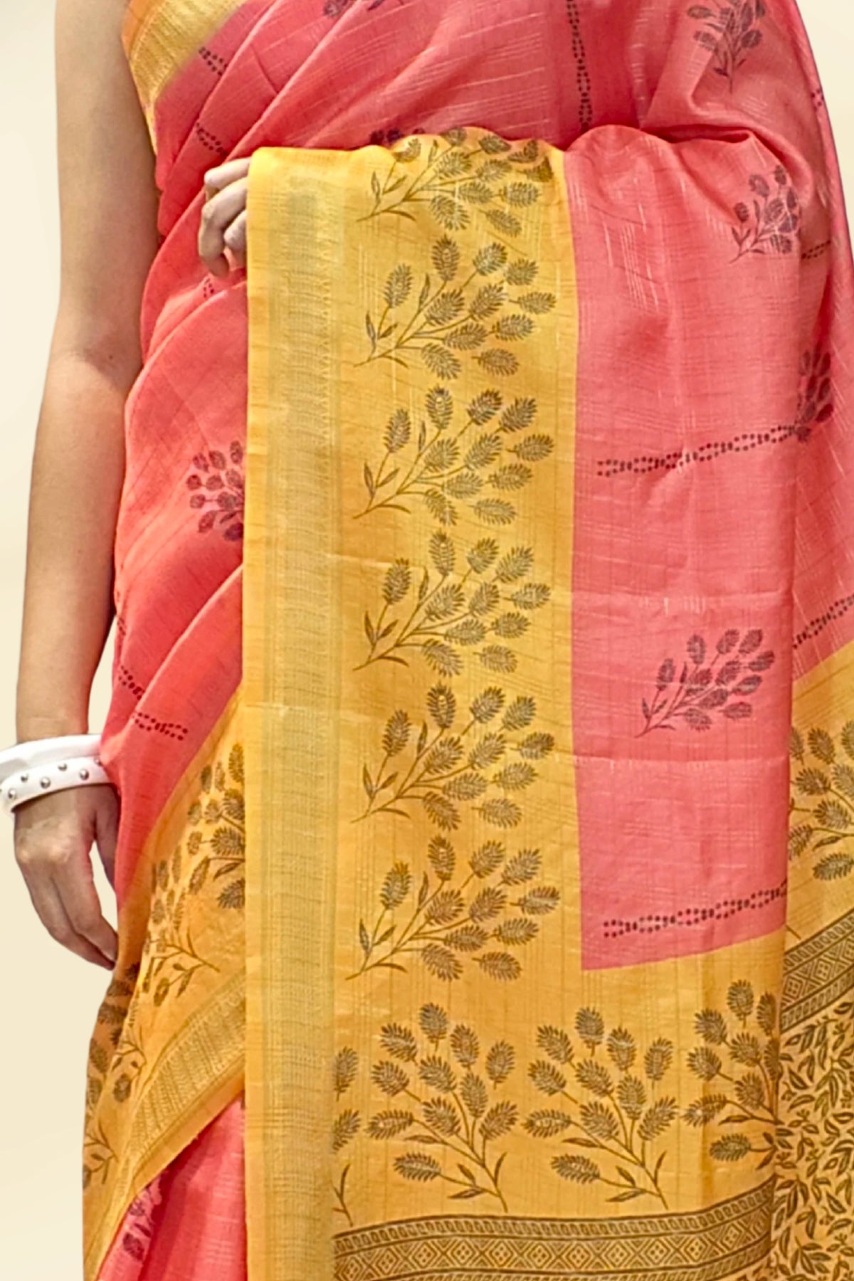 Pink Chennur Printed Saree