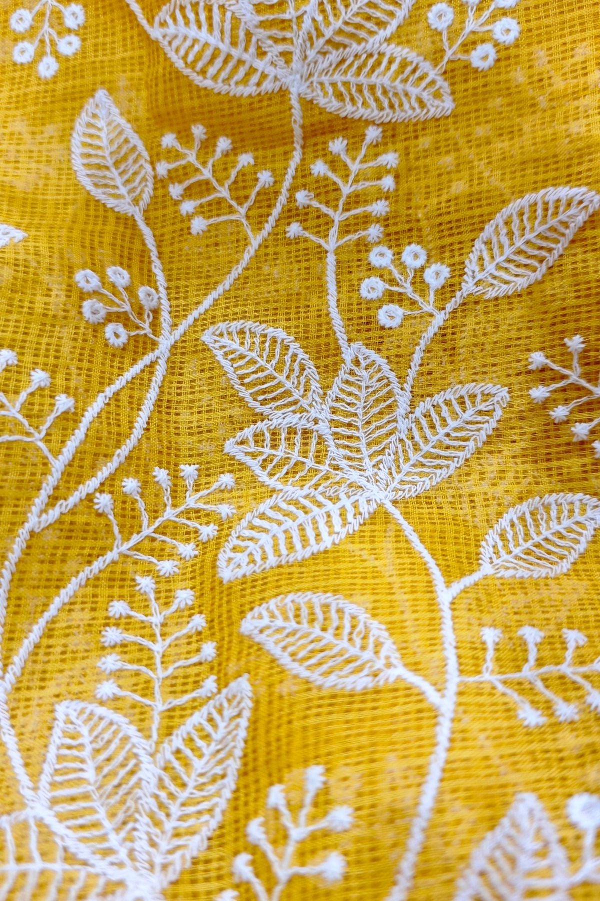 Yellow Manipuri Checks Cotton Saree