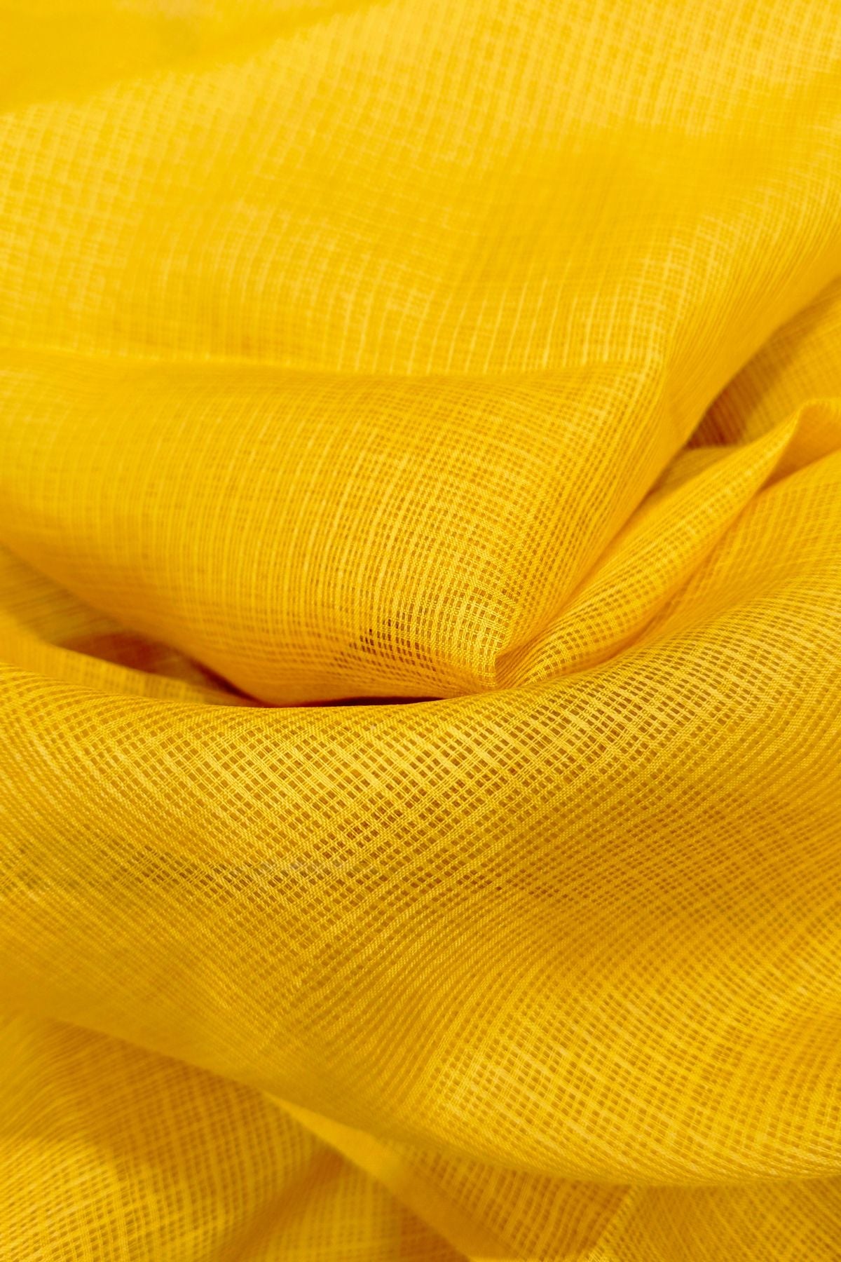 Yellow Manipuri Checks Cotton Saree